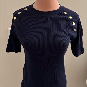 Michael kors knit top with gold button